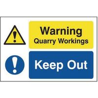 Warning quarry workings keep out sign