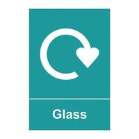 Glass recycling sign