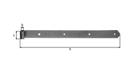 Ladenband, gerade, Abschluss abgerundet, Edelstahl, LxB 400x40 mm, Rolle Ø13 mm