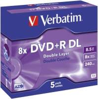 DVD+R DoubleLayer Jewelcase inkl. URA VERBATIM VER43541 8,5Gb 240Min