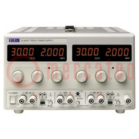 Power supply: laboratory; linear,multi-channel; 0÷30VDC; 0÷2A