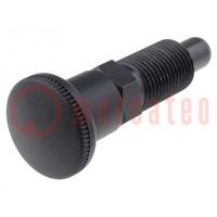 Indexing plungers; Thread: M16; Plating: black finish; 10mm; steel