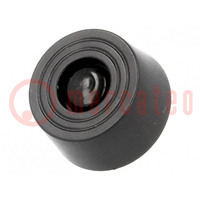 Quick mounting foot; black; polyetylene; A: 8mm; B: 20mm; C: 18mm