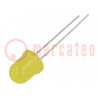 LED; 8mm; giallo; 40÷45mcd; 40°; Frontale: convesso; 1,6÷2,6V