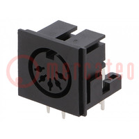 Socket; DIN; female; PIN: 5; Layout: 180°; angled 90°; on PCBs; THT