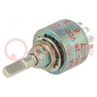 Switch: rotary; Pos: 5; 0.25A/125VAC; 0.25A/28VDC; Poles number: 2