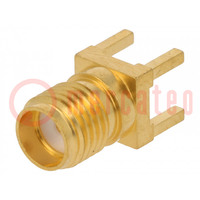 Plug; SMA; female; straight; 50Ω; THT; for cable; PTFE; gold-plated
