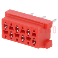 Micro-MaTch; socket; female; PIN: 6; THT; on PCBs; Layout: 2x3