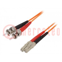 Fiber patch cord; OM1; LC/UPC,ST/UPC; 2m; LSZH; orange