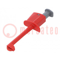 Clip-on probe; hook type; 20A; red; 137mm