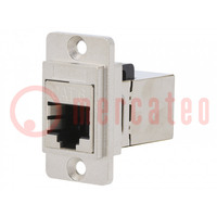 Coupler; DUALSLIM; Cat: 6; shielded; Layout: 8p8c; 29mm; Mat: metal