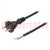 Kabel; 2x1mm2; CEE 7/17 (C) stekker,draden; rubber; 5m; zwart; 16A
