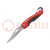 Knife; straight; 75mm; belt clip; folding