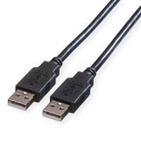 ROLINE USB 2.0 Kabel, Typ A-A, Typ A-A, schwarz, 0,8 m
