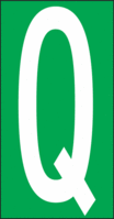 Buchstaben - Q, Grün, 38 x 22 mm, Baumwoll-Vinylgewebe, Selbstklebend, B-500
