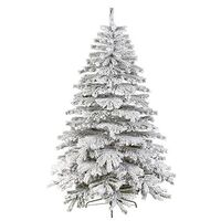 Artificial Flocked Mountain Pine Christmas Tree - 210cm, White