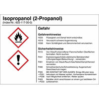 Gefahrstoffetiketten zur Behälterkennzeichnung, Folie, 10,5 x 7,4 Version: 11 - G011: Isopropanol (2-Propanol)