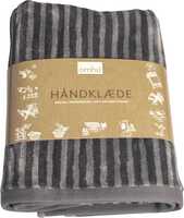 OMHU HAND TOWEL 100% ORGANIC COTTON (GREY STRIPED) | 70 X 140 CM | QUALITY = WEIGHT 550 G/M2 - DEVELOPED IN DENMARK