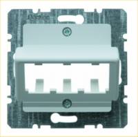Zentralplatte Mod-Jack 3f polws samt Schraubbef Beschr.Feld einrastb