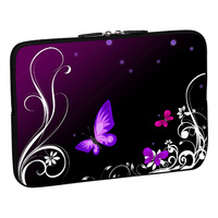 PEDEA Design Schutzhülle: purple butterfly 17,3 Zoll (43,9 cm) Notebook Laptop Tasche