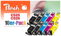 Peach 320699 Druckerpatrone 10 Stück(e) Kompatibel Hohe (XL-) Ausbeute Schwarz, Cyan, Magenta, Gelb