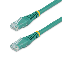 StarTech.com 10ft CAT6 Ethernet Cable - Green CAT 6 Gigabit Ethernet Wire -650MHz 100W PoE RJ45 UTP Molded Network/Patch Cord w/Strain Relief/Fluke Tested/Wiring is UL Certified...