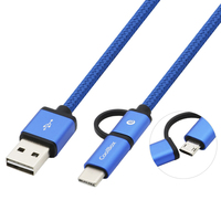 CoolBox COO-CAB-U2MC-BL cable USB USB 2.0 1 m USB A USB C/Micro-USB B Azul