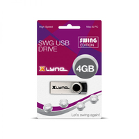 xlyne 177559-2 USB flash drive 4 GB USB Type-A 2.0 Zwart, Roestvrijstaal