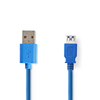 Nedis CCGP61010BU10 USB-kabel 1 m USB 3.2 Gen 1 (3.1 Gen 1) USB A Blauw