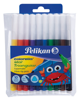 Pelikan 985663 stylo-feutre Fin Noir, Bleu, Marron, Vert, Bleu clair, Vert clair, Orange, Rouge, Violet, Jaune
