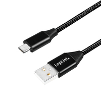 LogiLink CU0144 câble USB 1 m USB 2.0 USB A Micro-USB B Noir