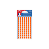 APLI 111835 selbstklebendes Etikett Rund Dauerhaft Orange