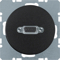Berker VGA Steckdose mit Schraub-Liftklemmen R.1/R.3 schwarz, glänzend