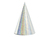 PartyDeco Holografische Partyhüte, silber, 16cm