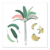 20 Servietten, 3-lagig 1/4-Falz 33 cm x 33 cm "Palm and Bananas" von PAPSTAR
