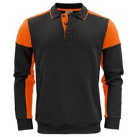 Printer Prime Polosweater zwart/oranje - maat XL