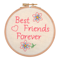 Embroidery Kit with Hoop: Best Friends for Ever