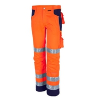 QUALITEX® 10008867311442 unisex Warnschutzhose orange, marine Größe 106 Arbeitss