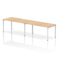 Dynamic Evolve Plus 1600mm Single Row 2 Person Desk Maple Top White Frame BE349