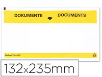Sobre Autoadhesivo Q-Connect Portadocumentos Multilingue 225X122 mm Ventana Totalmente Transparente Paquete de 100