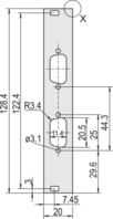 Frontplatte, U-Profil, geschirmt, D-Sub-Ausbrüche,3 HE, 4 TE, 2 x 9 Pin