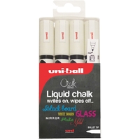 uni-Ball Chalk Marker Bullet Tip Medium White (Pack 4)