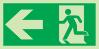 Kombischild - Rettungsweg/Notausgang mit Richtungspfeil, gerade, Grün, Folie