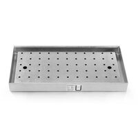 Perforated metal cover for tray shelf