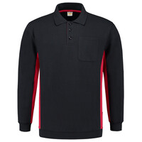 Tricorp polosweater Bi-Color - Workwear - 302001 - marine blauw/rood - maat XS