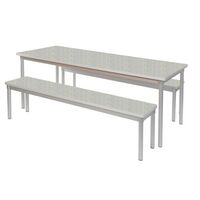 Fixed leg bench seat for rectangular canteen table