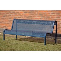 Metal mesh outdoor bench seat