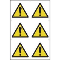 Hazard warning symbols sign - Pack of 6