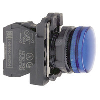 Leuchtmelder, blau, Komplettgerät Ø22 glatte Kalotten mit LED-Modul 110-120V