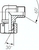 Zeichnung: Winkel-Verschraubung 90° mit G-Gewinde (60° Universaldichtkegel, i/a)